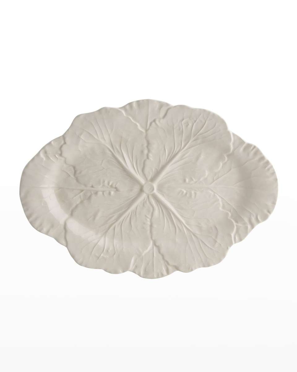 Cabbage 15" Oval Platter, Beige